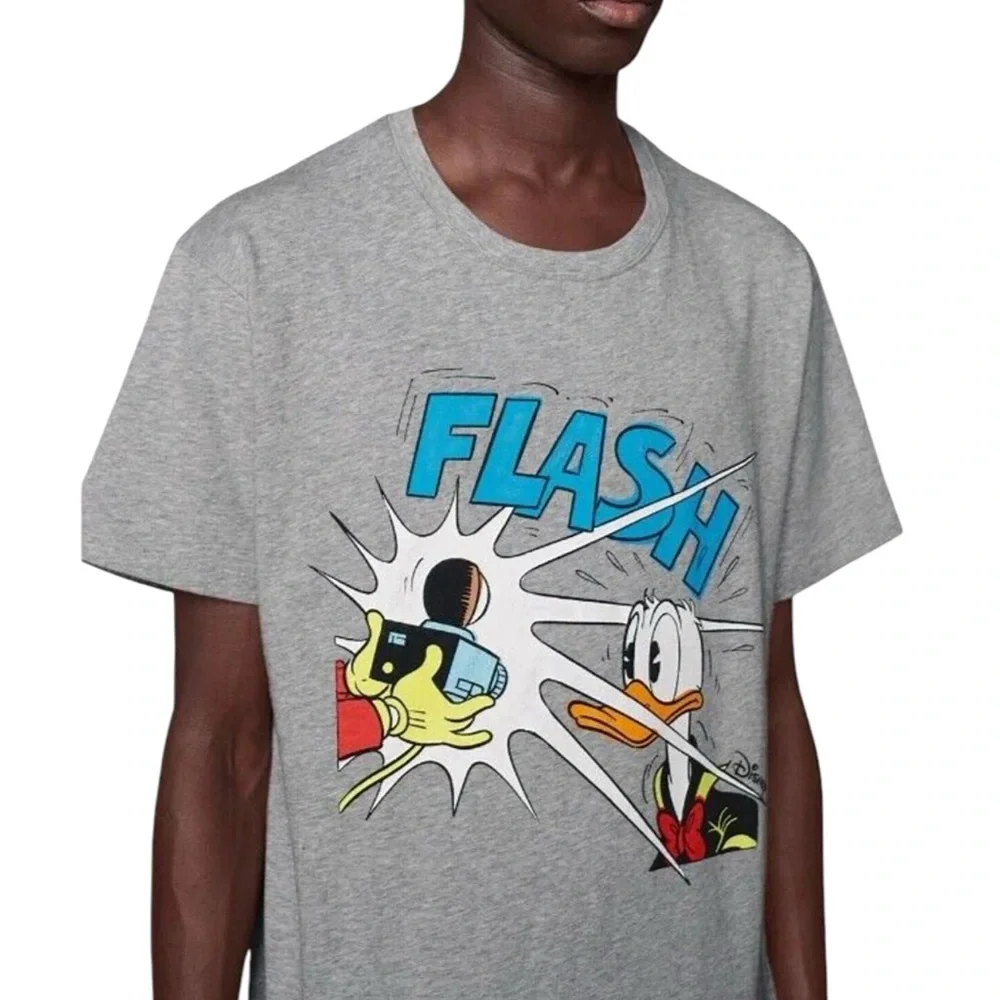 GUCCI X Disney Donald Duck “Flash” Gray T Shirt Tee Unisex Men’s Women’s NWT